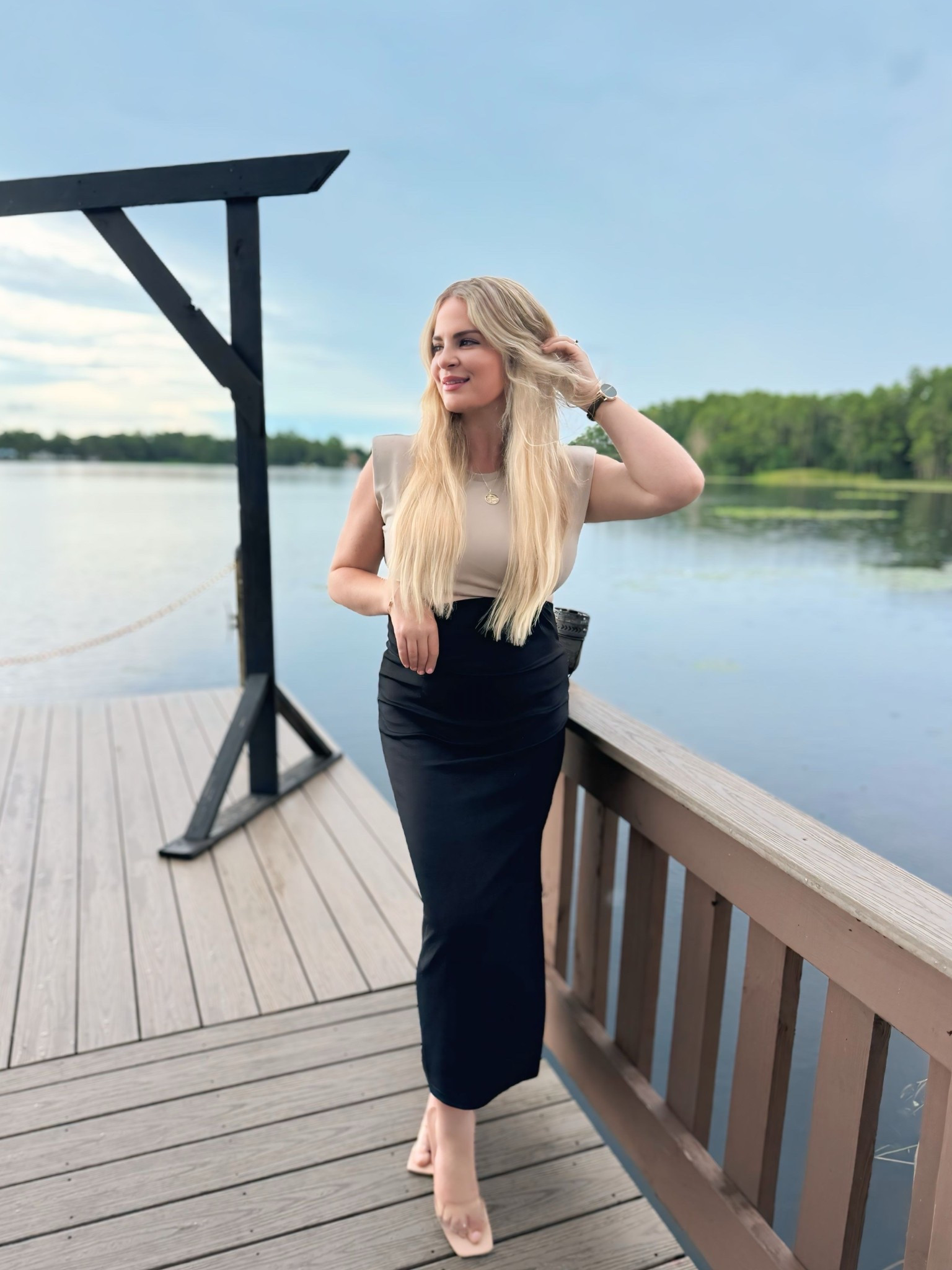 How beautiful is this Garcella Cut Out Maxi Dress in Taupe/Black from vici?

It looks beautiful from the front & behind!

Pair this dress with my favorite Melinda maria jewelry!

I am wearing clear open toed mules! I wear them on repeat.

Turn heads in the Garcella Cut Out Maxi Dress, where sleek sophistication meets bold design. Made from midweight color block jersey fabric, this dress is your new go-to for chic, dressy vibes with a twist. Padded shoulders give it a structured, power look, while the waist cut-out with a ring accent adds a modern, daring touch. The slit detail at the hem brings just the right amount of sultry without compromising on class.

The dress has some stretch to it but is tts.
Code: fall35 saves you 35% off at vici
Code: kissthis saves you 15% off at melinda maria

💕💕my vici code that will always work is Hilary30 and that will forever save you 30% off sitewide💕💕

See through heels
Wedges
Large hoop earrings 
Heart jewelry 
Cut out maxi dress
Chic style classy style
Wedding guest dress
Date night outfitt
Zodiac sign necklace 
Personalized jewelry 
Off shoulder dress
Midi dress 
Maxi dress
Heart jewelry 
Blue heels
Red heels
Fourth of July outfit 
Vici 
Melinda Maria 
Vici discount code 
Melinda Maria discount code 
Tall girl style
Beach outfit 
Resort outfit 
Cruise outfit
Beach dress
Vacation dress
Birthday dress
Classy style
Party dress
Cocktail dress

#LTKParties #LTKStyleTip #LTKxVICI