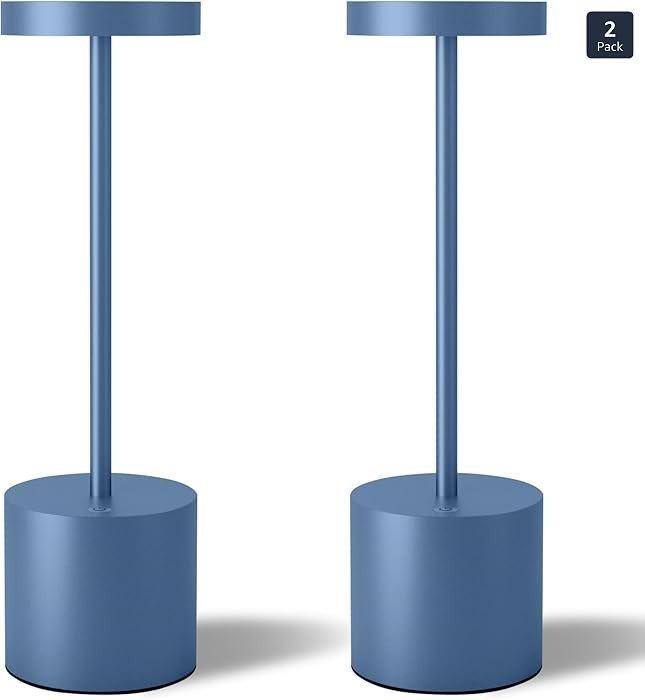 Cordless Table Lamps Set of 2, 5000mAh Rechargeable Battery Powered Lamp, 3 Color Stepless Dimmin... | Amazon (US)