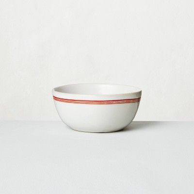 Border Stripes Stoneware Mini Bowl Red/Sour Cream - Hearth & Hand™ with Magnolia | Target