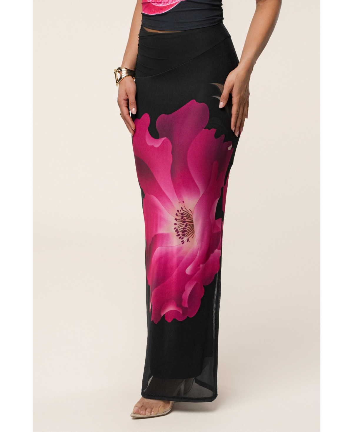 Jluxlabel Women's Floral Blooming Dawn Maxi Skirt - Black | Macy's