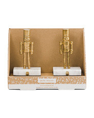 Set Of 2 Nutcracker Stocking Holders With Marble Base | Pillows & Decor | Marshalls | Marshalls