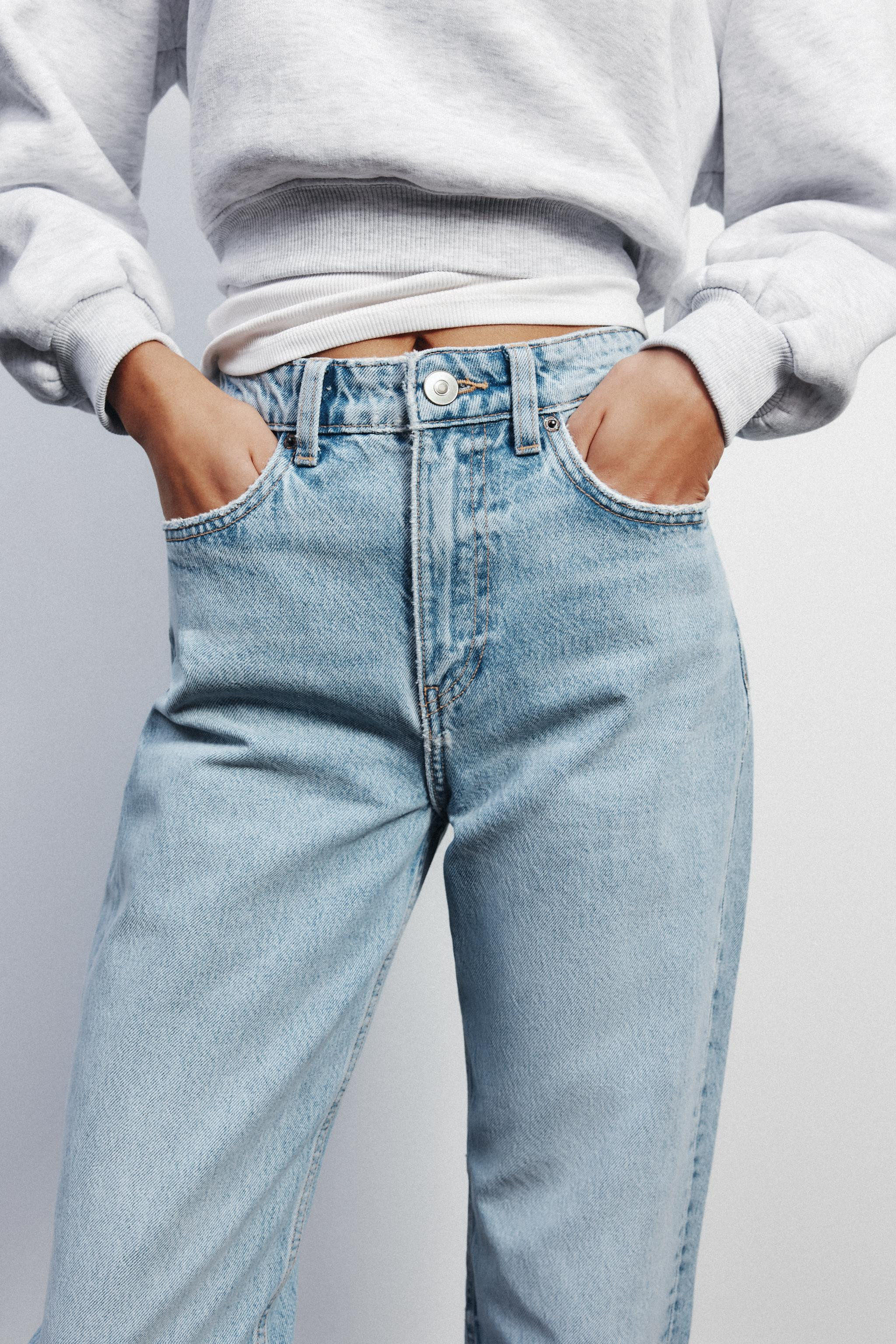 HIGH-WAISTED TRF MOM FIT JEANS | Zara US