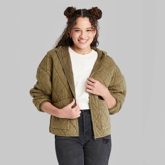 Women's Hooded Quilted Jacket - Wild Fable™ | Target