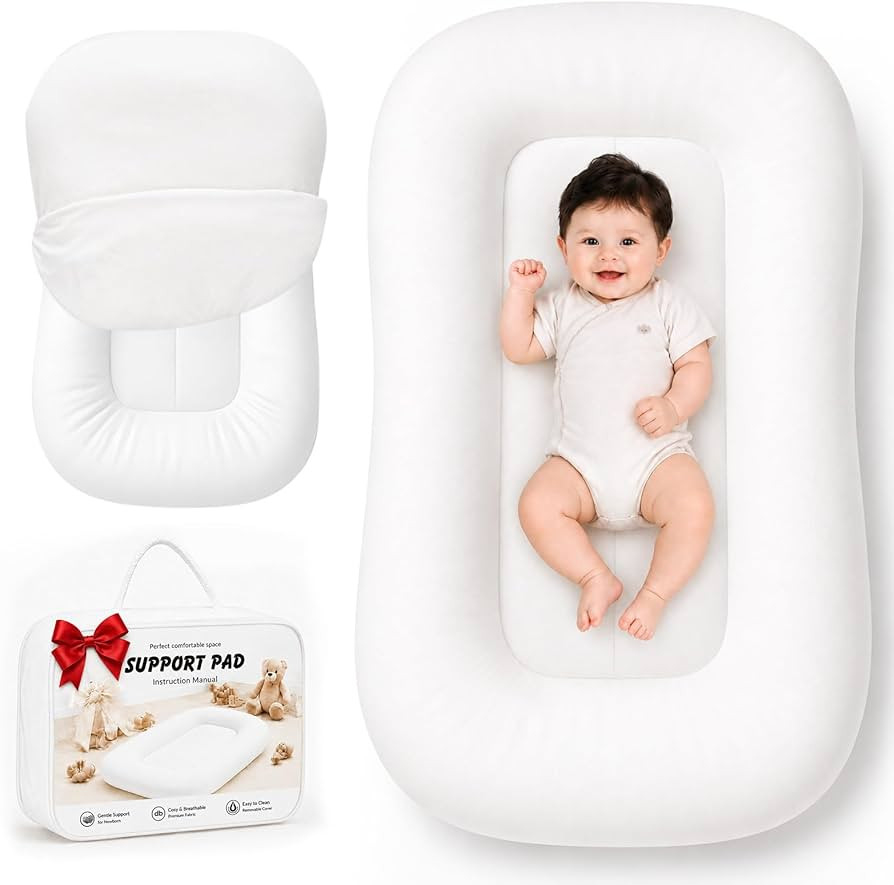 Baby Lounger for Newborns 0-24 Months, Soft Breathable Cotton Infant Support Cushion for Tummy Ti... | Amazon (US)