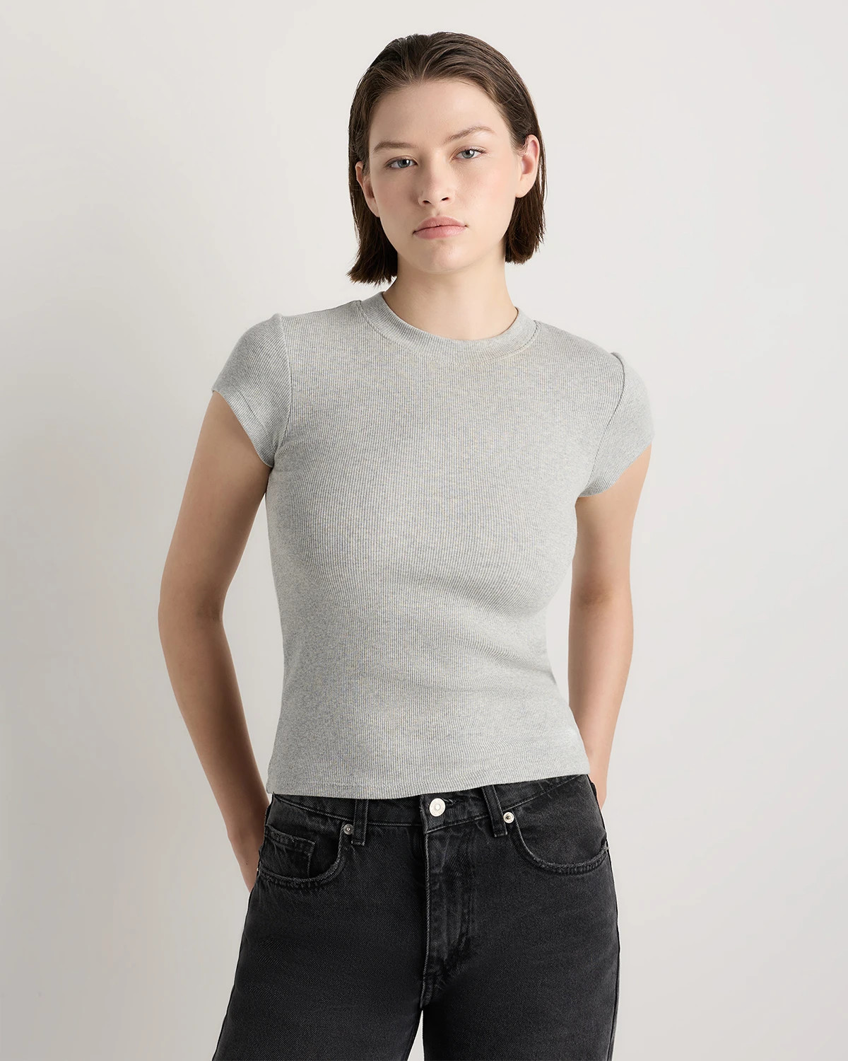 Organic Cotton Micro-Rib Crewneck Tee | Quince
