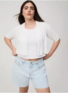 Pointelle Shrug Crop Sweater | Torrid (US & Canada)