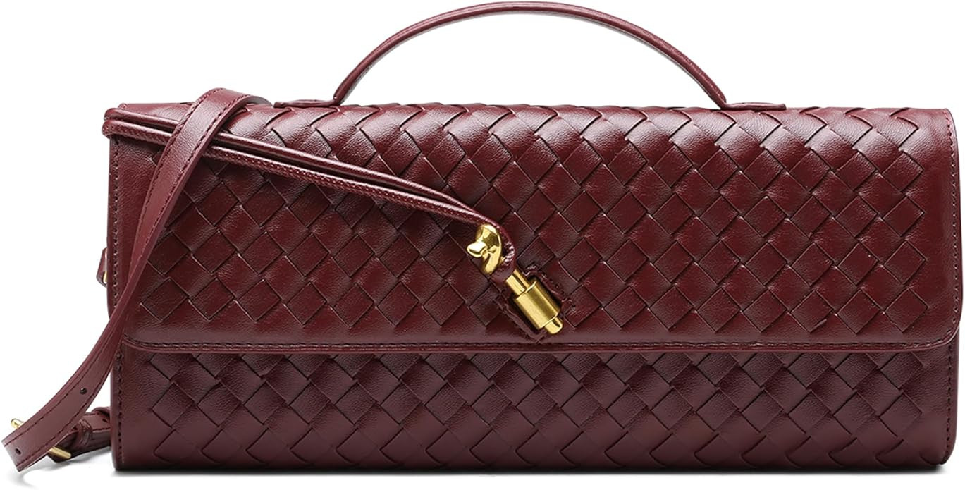 NEWBELLA Handwoven Women's Clutch Purse, Crossbody Bag with Adjustable Strap for Evening & Casual... | Amazon (US)