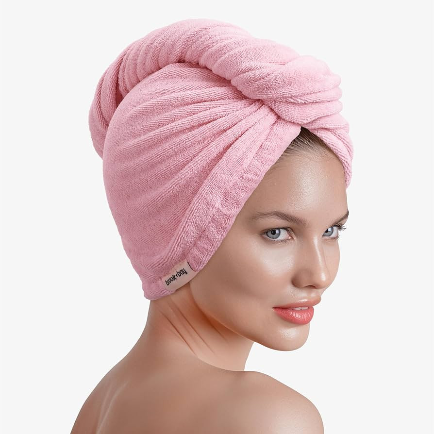 Brook + Bay Microfiber Hair Towel Wrap for Women, Quick Dry Hair Turban Towel, Anti Frizz Hair Pl... | Amazon (US)