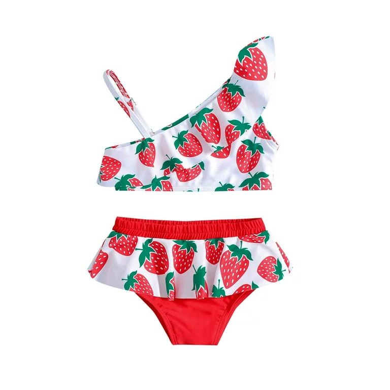 B91xZ Plus Size Swimwear Kids Toddler Baby Girls Spring Summer Strawberry Print Cotton Sleeveless... | Walmart (US)