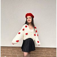 Handmade Heart Cardigan - Knit Sweater For Women Valentine's Day Gift Romantic Love Knitwear Cute & Cozy | Etsy (US)