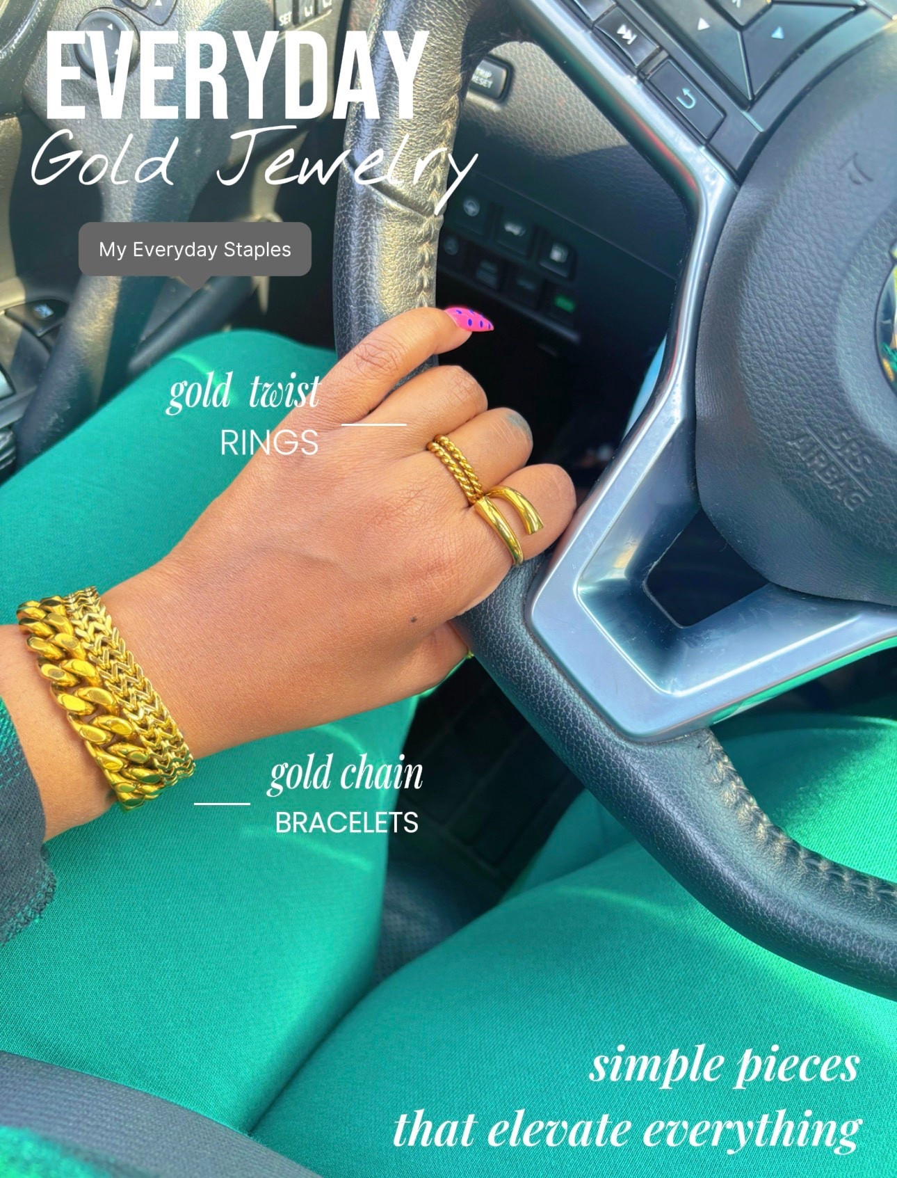 I used to overthink my jewelry so much, especially trying to figure out what to wear every day.

Now I keep it simple with a few everyday gold jewelry pieces that I can wear with everything. These are my go-to gold rings and gold bracelets that I reach for daily because they’re easy to style and always look put together.

What I love most is that these pieces give that affordable luxury feel without the high price. They’re good quality, tarnish free, and water resistant, so I don’t have to constantly take them off or worry about them losing their shine.

These are also great plus size friendly jewelry pieces, especially if you love a comfortable fit that still feels elevated and intentional.

If you’ve been trying to build your everyday jewelry collection or figure out how to style minimal gold jewelry, start with simple pieces like these. A good gold ring stack and bracelet stack really does elevate your whole look without doing too much.

These are the exact pieces I wear all the time. I linked them on my LTK.


#LTKPlusSize