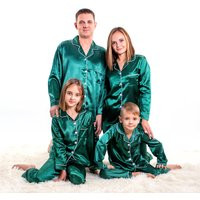 Family Matching Satin Pajamas, Customized Pajamas For Adults & Kids, Xmas Sleepover Party Pajamas, L | Etsy (US)
