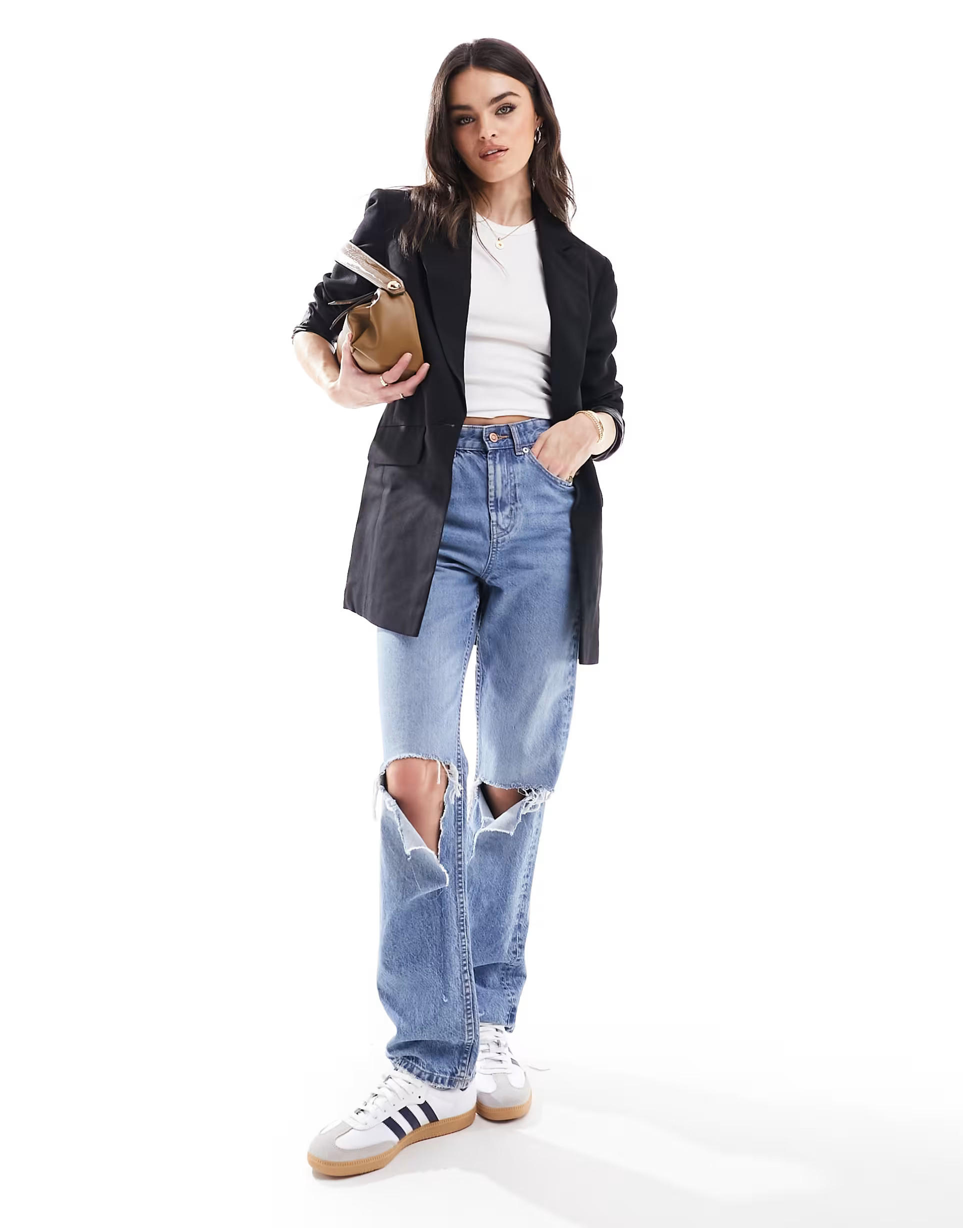 ASOS DESIGN new perfect long line shape blazer in black | ASOS (Global)