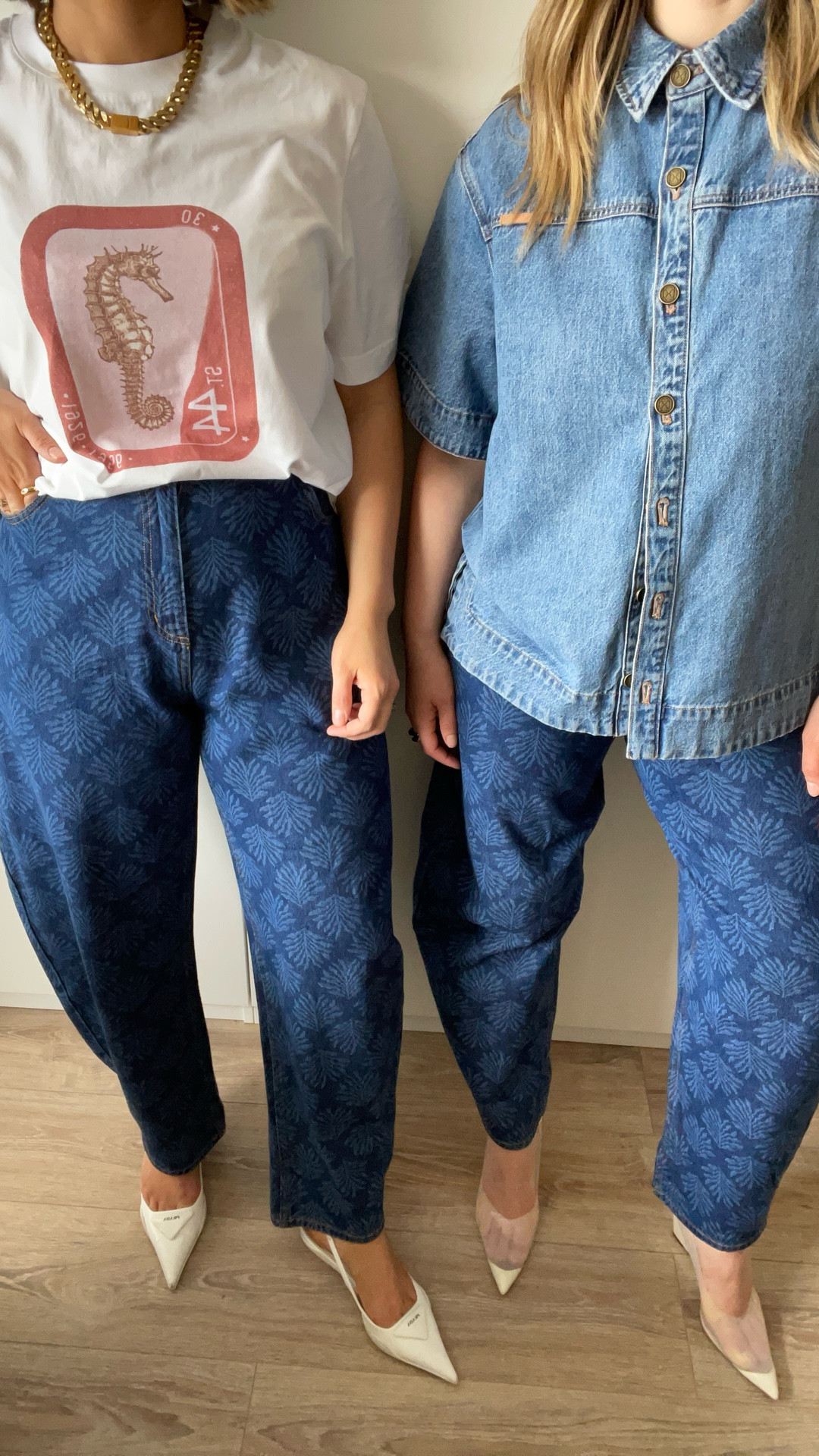 Matching ootd's made better with barrel leg jeans, printed t shirts & Kivari -- wearing size 14's (true to size) #AD 

#LTKjeans #LTKmodest #LTKmidsize