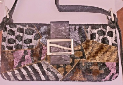 C Marie Beaded Evening Bag Adjustable Shoulder Strap Satchel Patchwork Beads | eBay AU