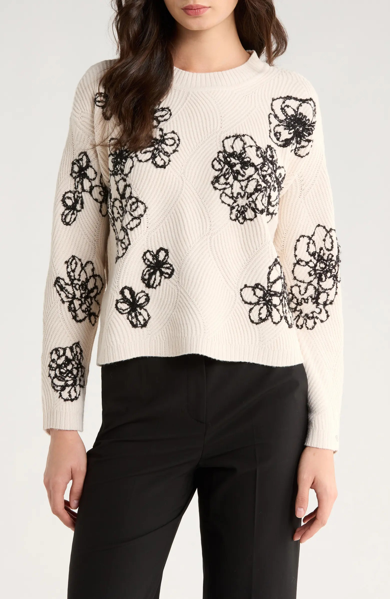 Embroidered Crewneck Sweater | Nordstrom