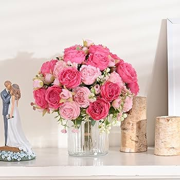 MARTINE MALL 2 Packs Peonies Artificial Flowers, Mixed Pink Artificial Peonies, Silk Peonies Flow... | Amazon (US)