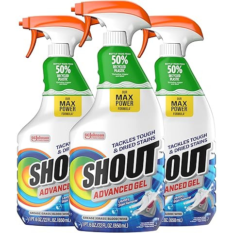 Shout Active Enzyme Laundry Stain Remover Spray, Triple-Acting Formula Clings, Penetrates, and Li... | Amazon (US)