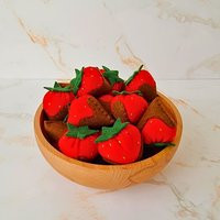 10 Chocolate Dipped Strawberries | 100% Wool Felt For Felt Garlands, Diy Projects, Kids Birthday Gifts, Pretend Kitchen & Food Roleplay | Etsy (US)