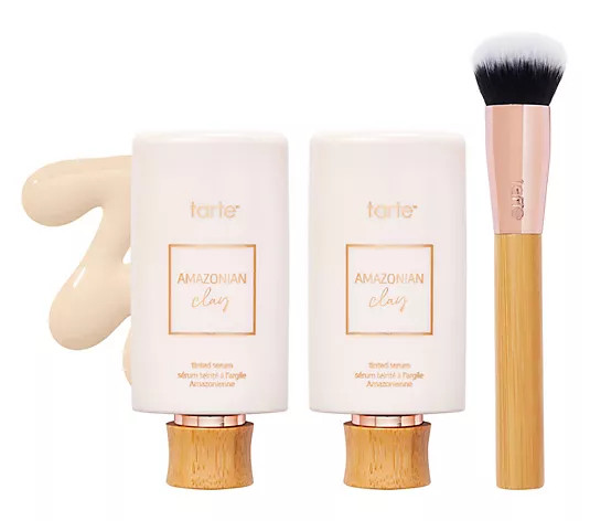 tarte Amazonian Clay Cloudberry Tinted Serum Duo & Brush | QVC
