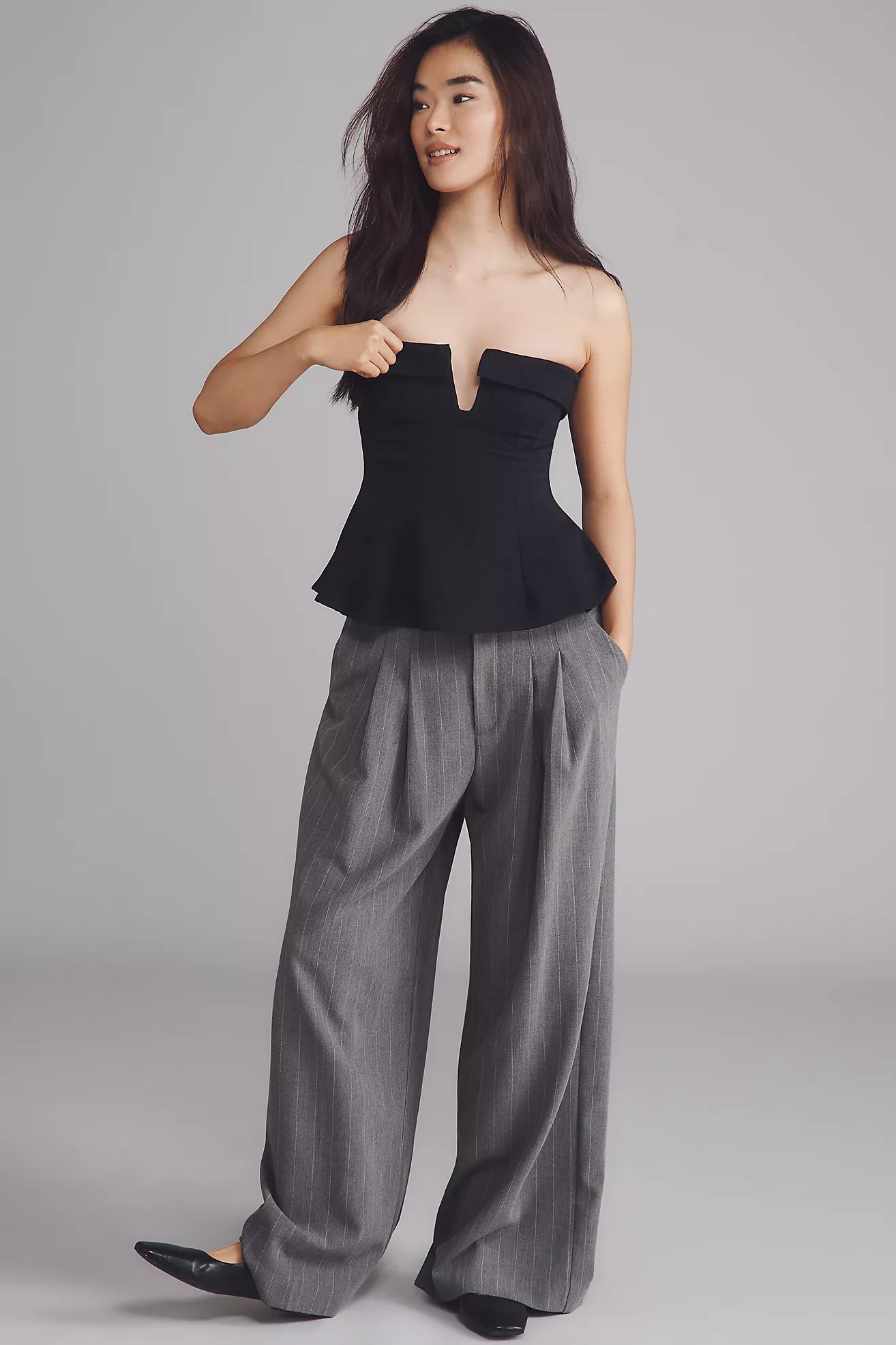Maeve Strapless Plunge Top | Anthropologie (US)