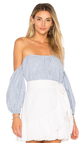 Tularosa x REVOLVE Orai Top in Blue & White Stripe | Revolve Clothing
