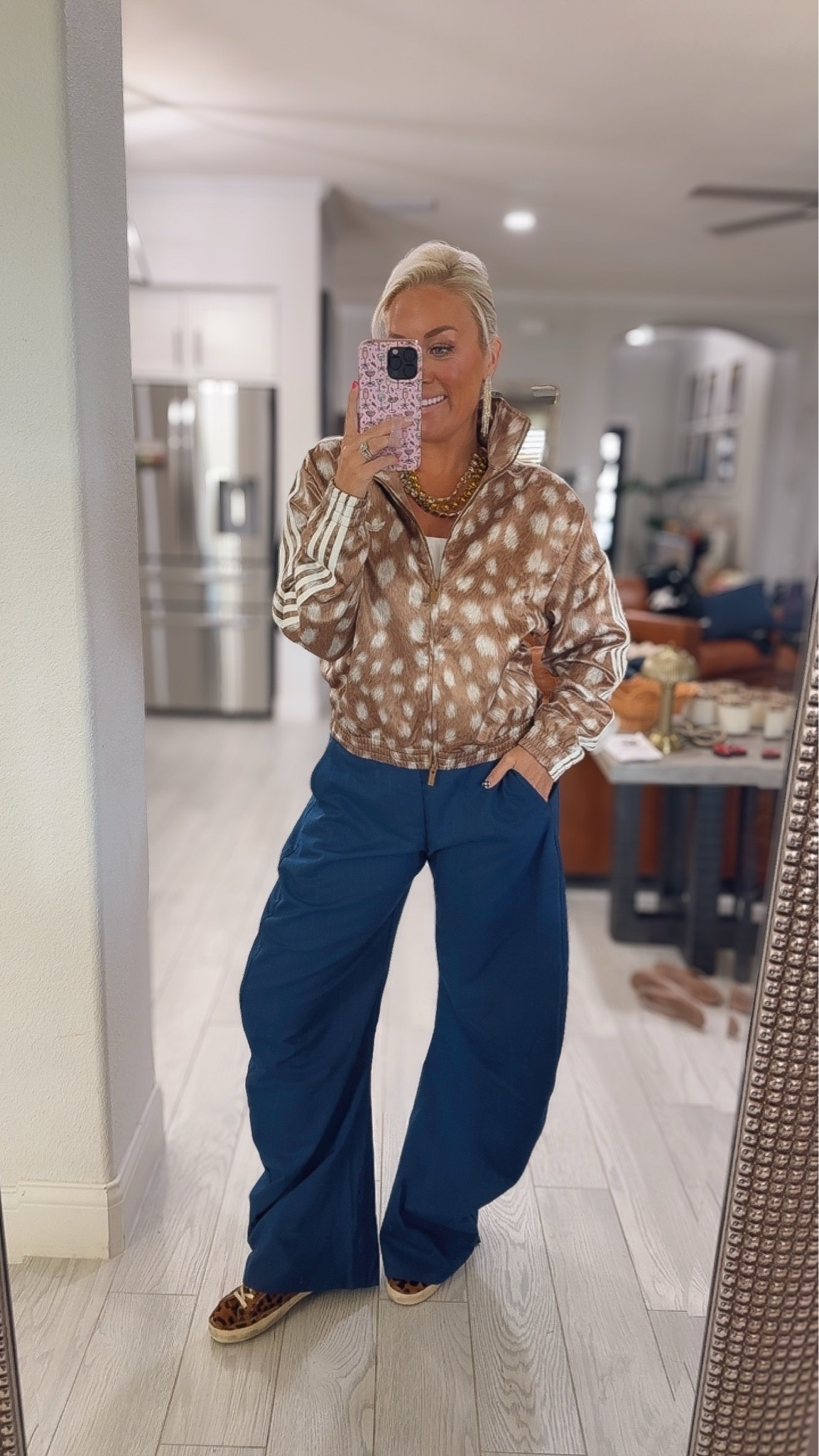 Today’s cool comfy casual for the podcast 
Size  medium in jacket, small in pants