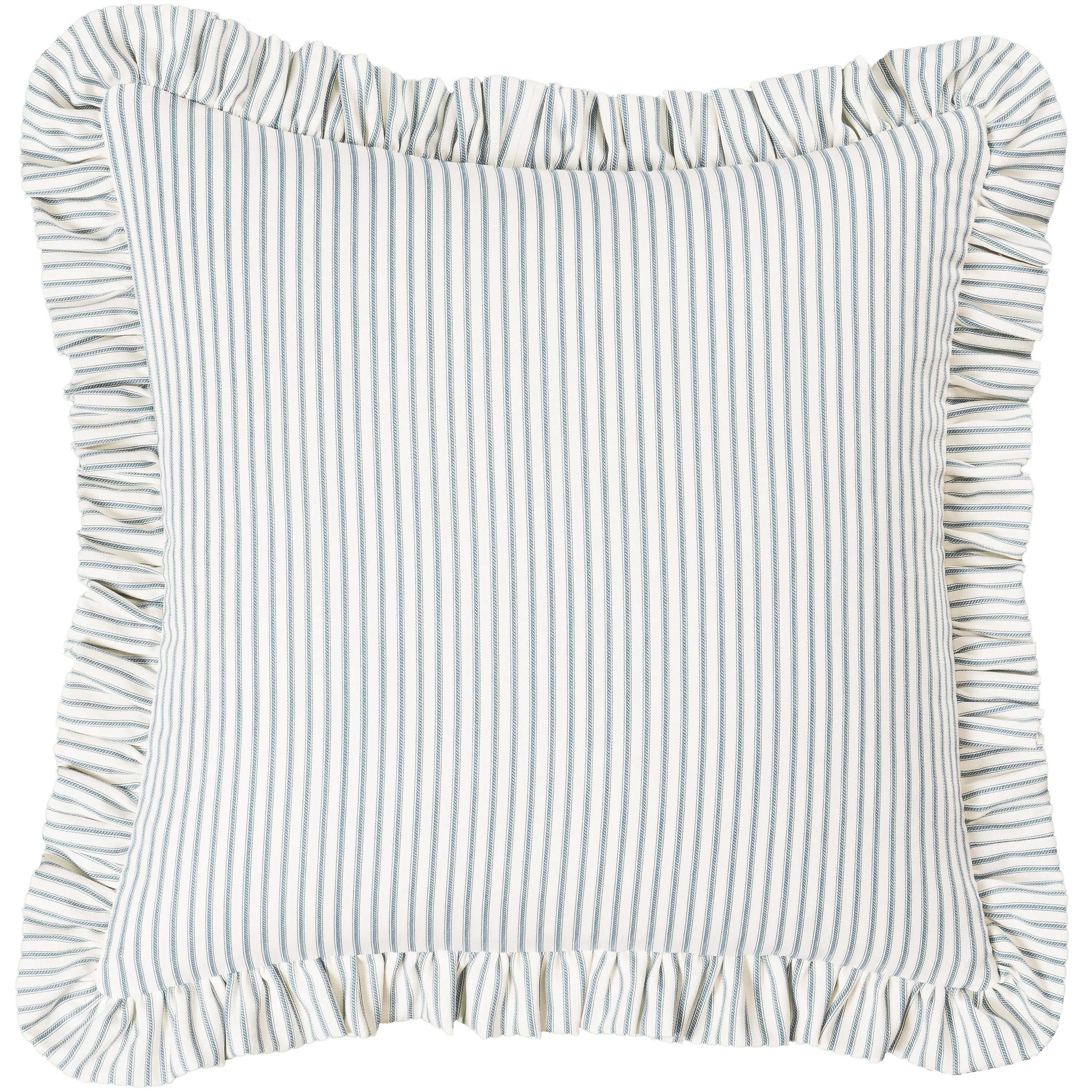 Birch Lane Ticking Stripe Ruffled Accent Pillow | Birch Lane