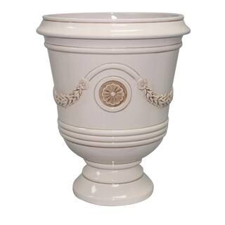 Southern Patio Porter 15.50 in. x 18 in. Ivory Resin Composite Urn Planter CMX-047032 | The Home Depot