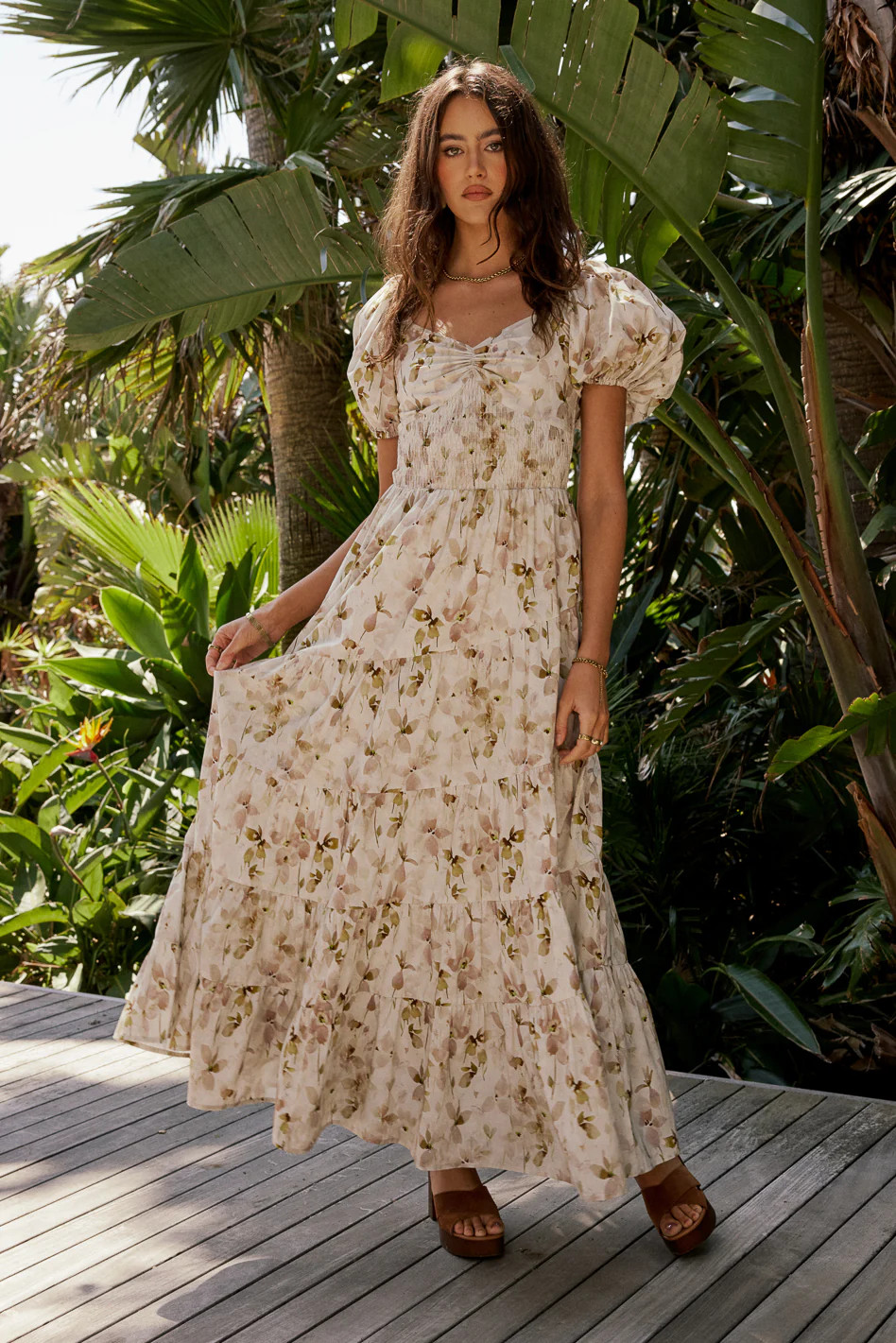 Robbie Floral Midi Dress in Mauve | Böhme US