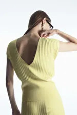 PLEATED KNITTED SLEEVELESS TOP - YELLOW - Knitted tops and Vests - COS | COS (US)