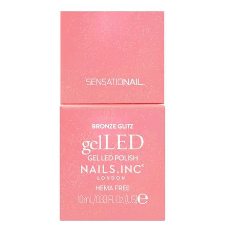 Nails.INC x Sensationail GelLED Gel Nail Polish Bronze Glitz Rose Gold 0.33 fl oz | Walmart (US)