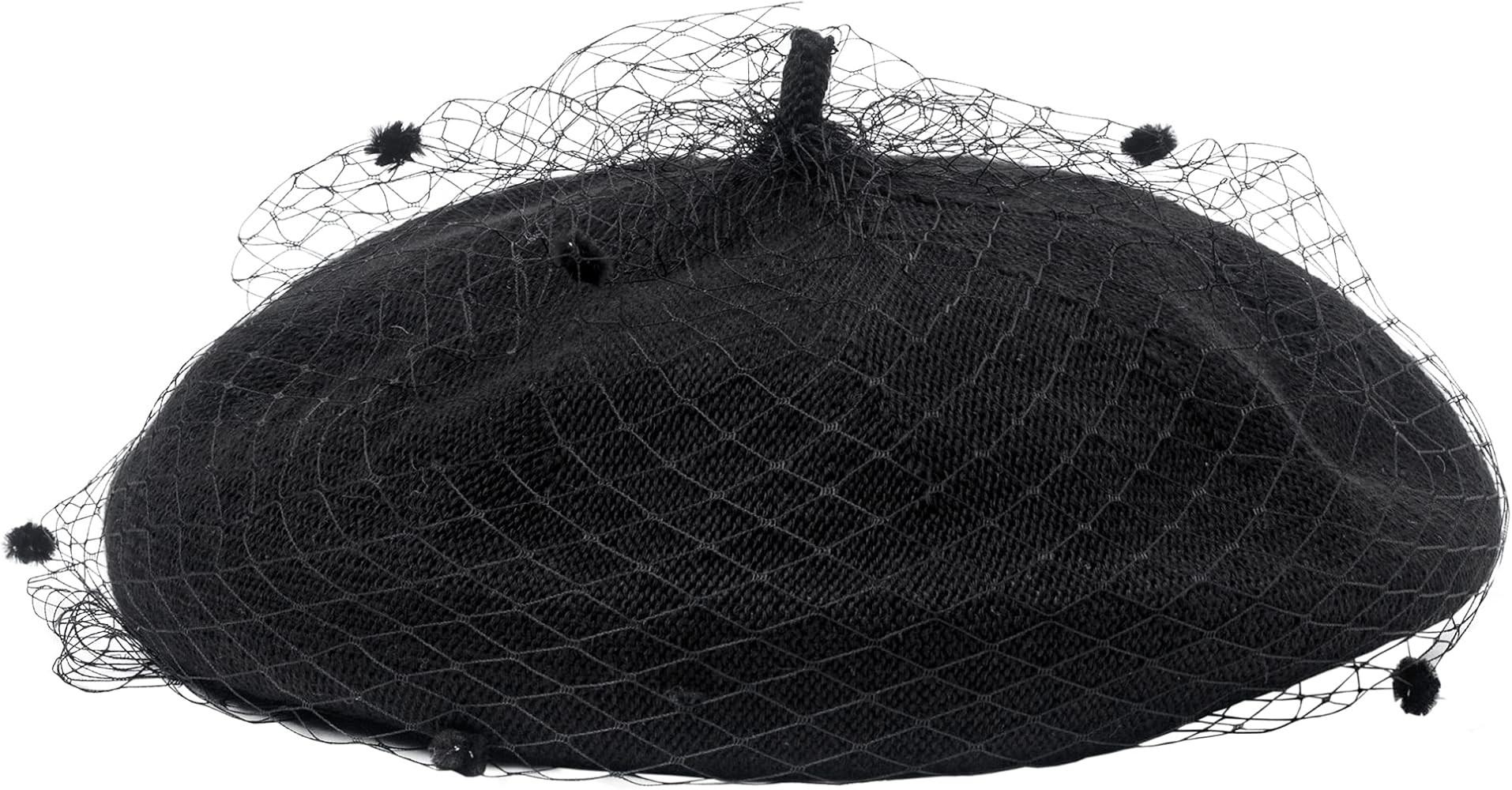 Beret Hats for Women PU Leather Newsboy Fiddler Cap with Veil Casual Baker Boy Captain Hat | Amazon (US)