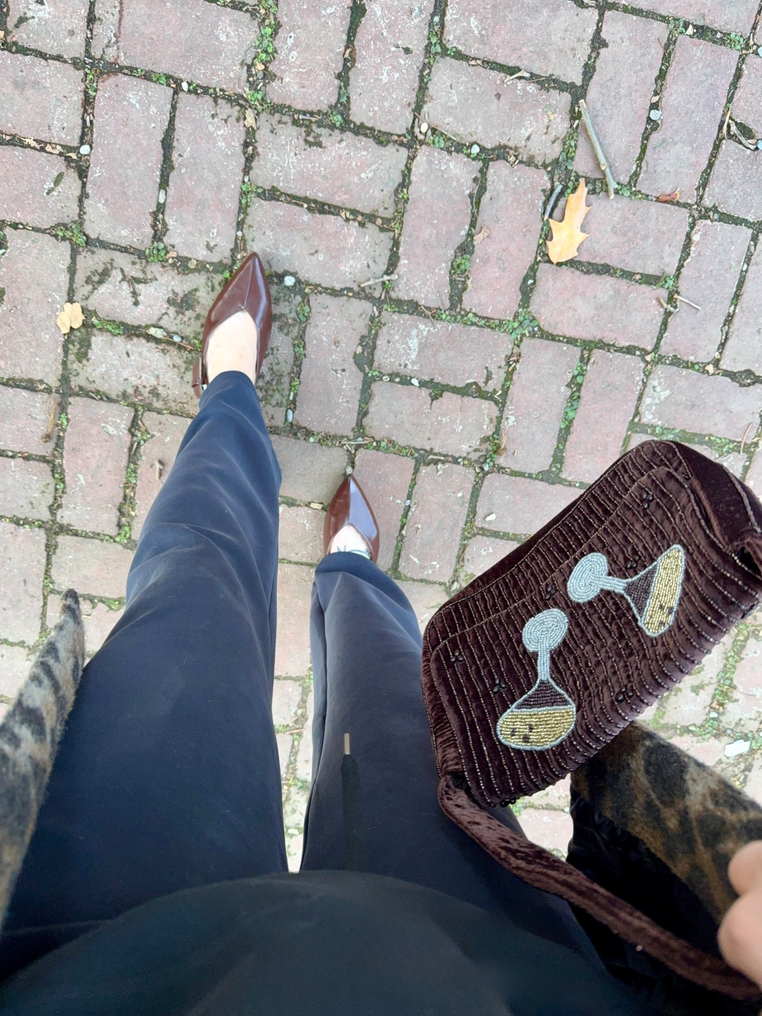 Chocolate brown pointed toe slingbacks and espresso martini bag. 

#LTKFindsUnder50 #LTKStyleTip #LTKItBag