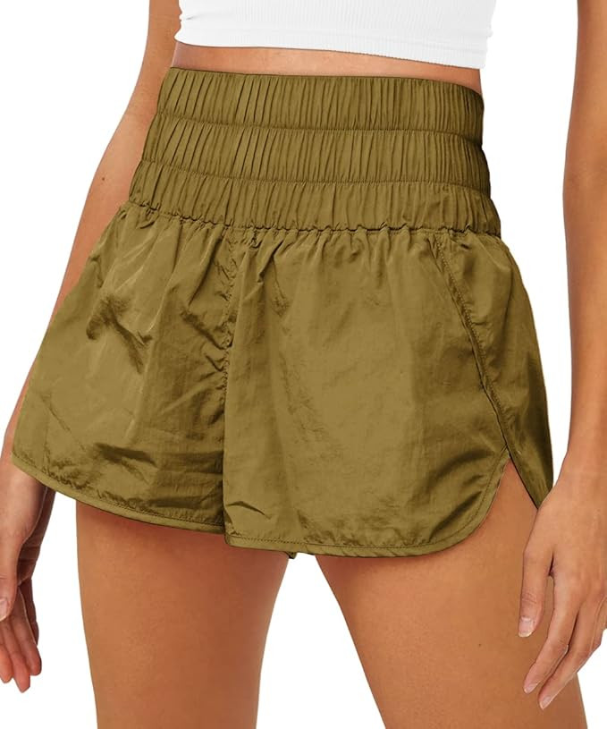 AUTOMET Womens High Waisted Athletic Shorts Elastic Casual Summer Running Shorts Quick Dry Gym Wo... | Amazon (US)