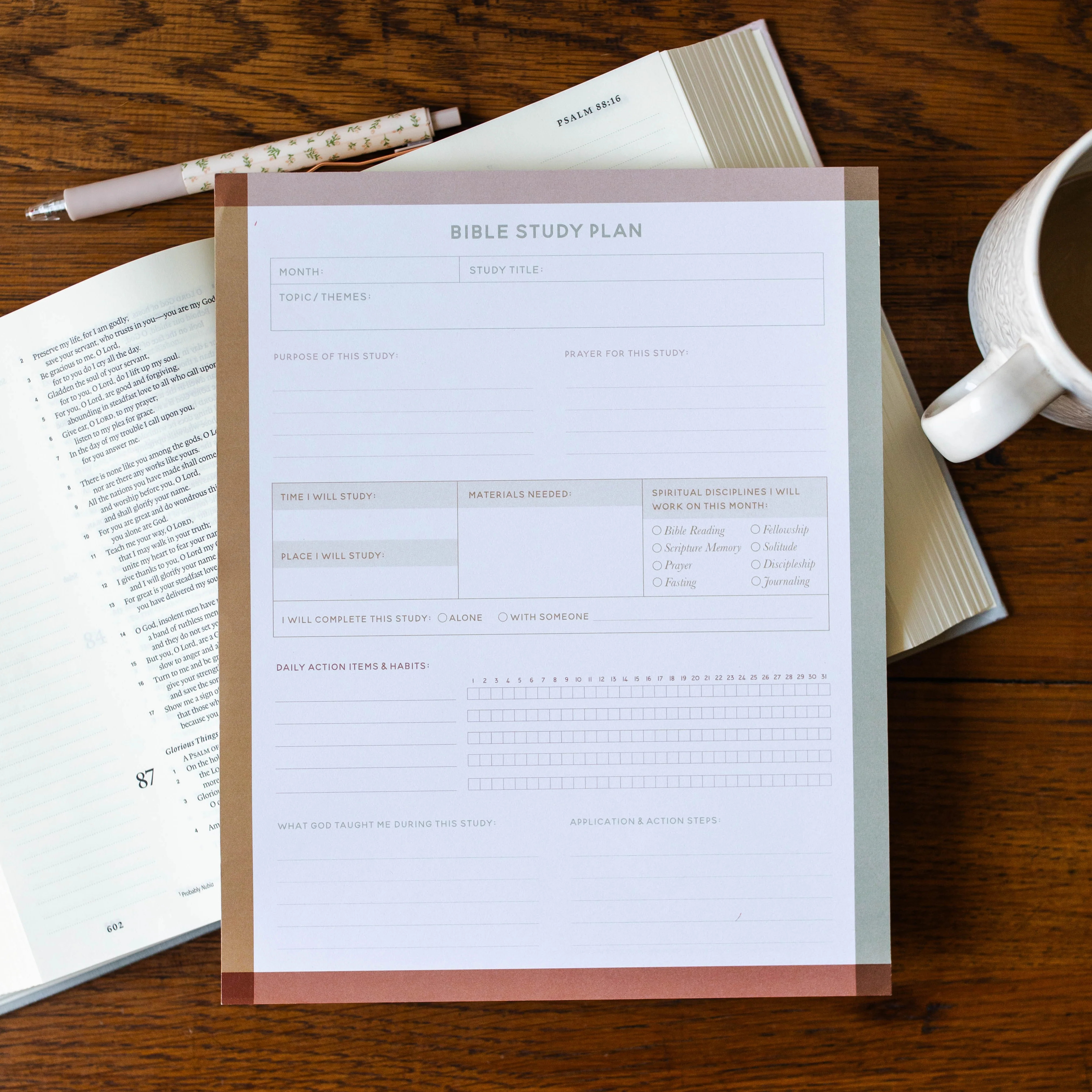 Bible Study Planner Pad | The Daily Grace Co.
