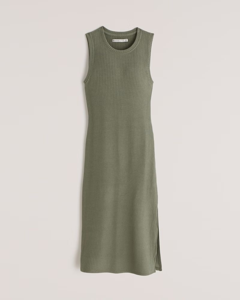 Ribbed Knit Midi Dress | Abercrombie & Fitch (US)