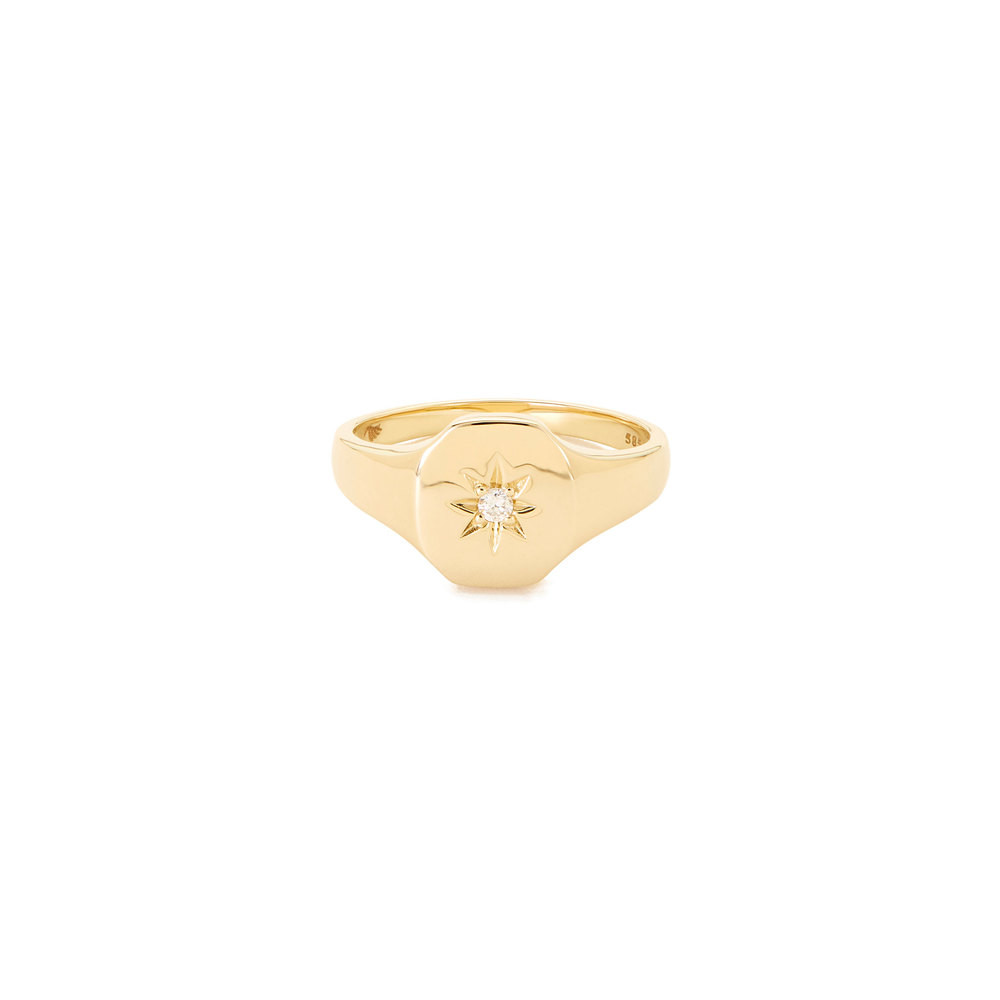 Bondeye Jewelry Josie Yellow-Gold Signet Ring - Size 7 | goop