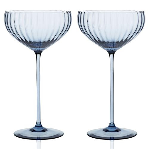 Caskata Quinn Modern Classic Ocean Coupe Glass - Set of 2 | Kathy Kuo Home