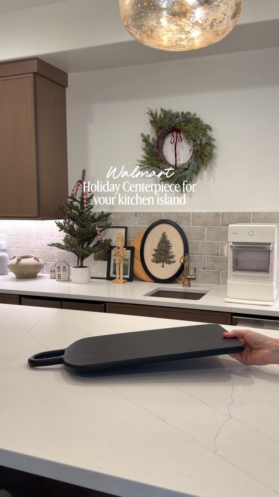 It’s all from Walmart! I love this black serving tray, under $16 and this greenery arrangement is so pretty. 🌲

#walmart #walmartunder50 #christmasaesthetic #christmaskitchen 

#LTKHoliday #LTKFindsUnder50 #LTKHome