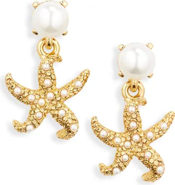 Starfish Imitation Pearl Drop Earrings | Nordstrom