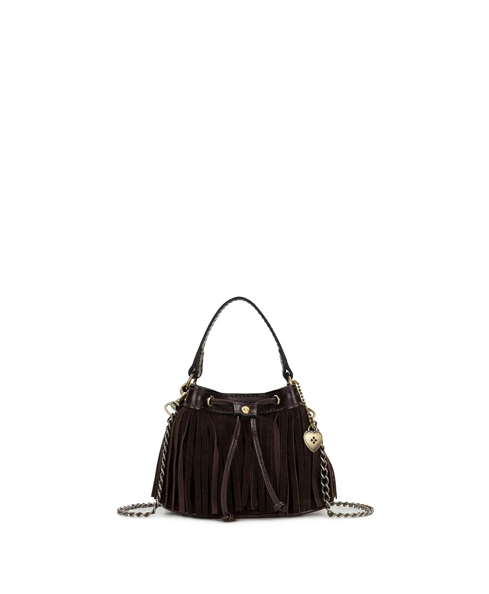 Mini Elisa Chain Crossbody | Suede Leather | Chocolate | Patricia Nash Designs