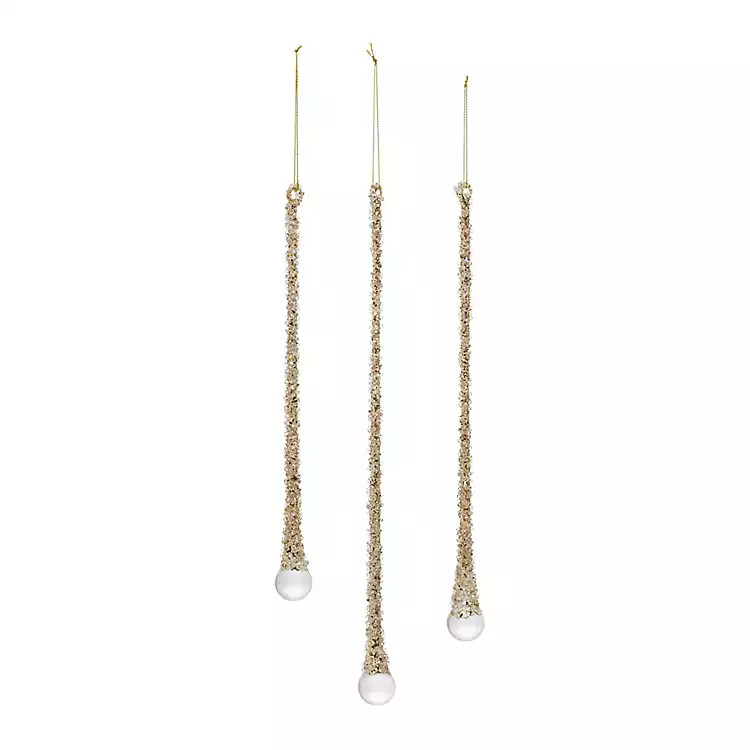Glass Icicle 6-pc. Christmas Ornament Set | Kirkland's Home
