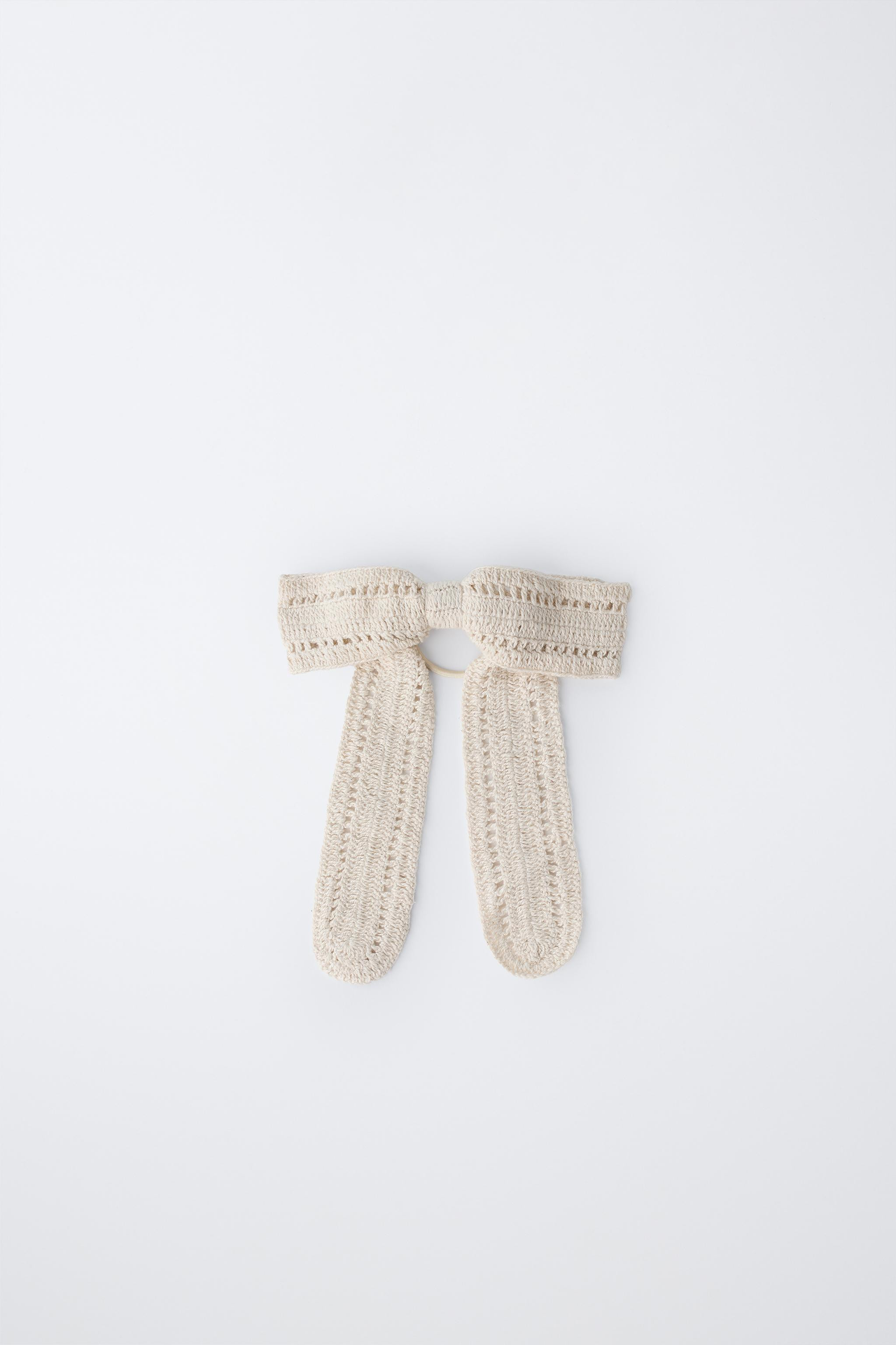 KNIT BOW CLIP SCRUNCHIE | Zara UK