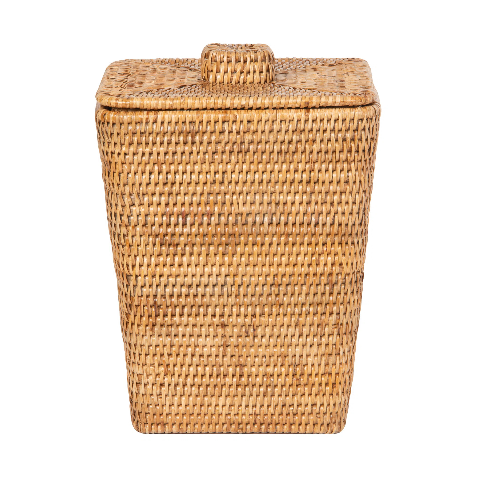 La Jolla Square Waste Basket and Trash Bin with Lid and Plastic Insert | Wayfair North America