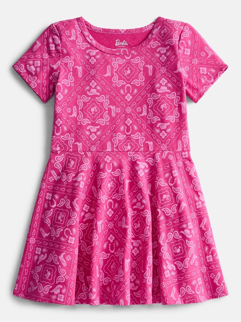 Hello Kitty Girls Print Skater Dress with Short Sleeves, Sizes 4-12 | Walmart (US)