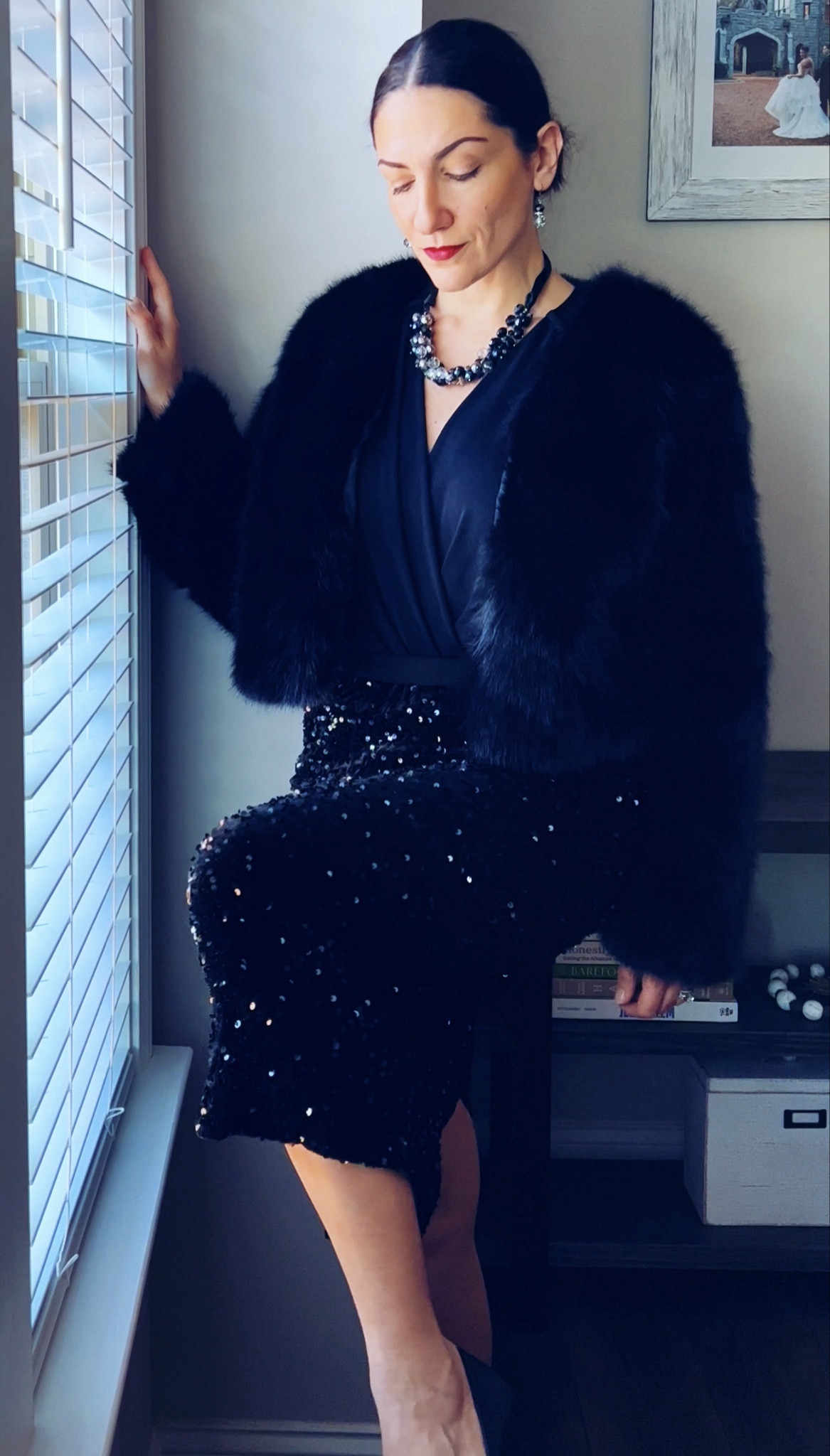 All black outfit - sequin skirt with fur jacket. Date night inspo  

#LTKGiftGuide #LTKfindsunder100 #LTKsalealert