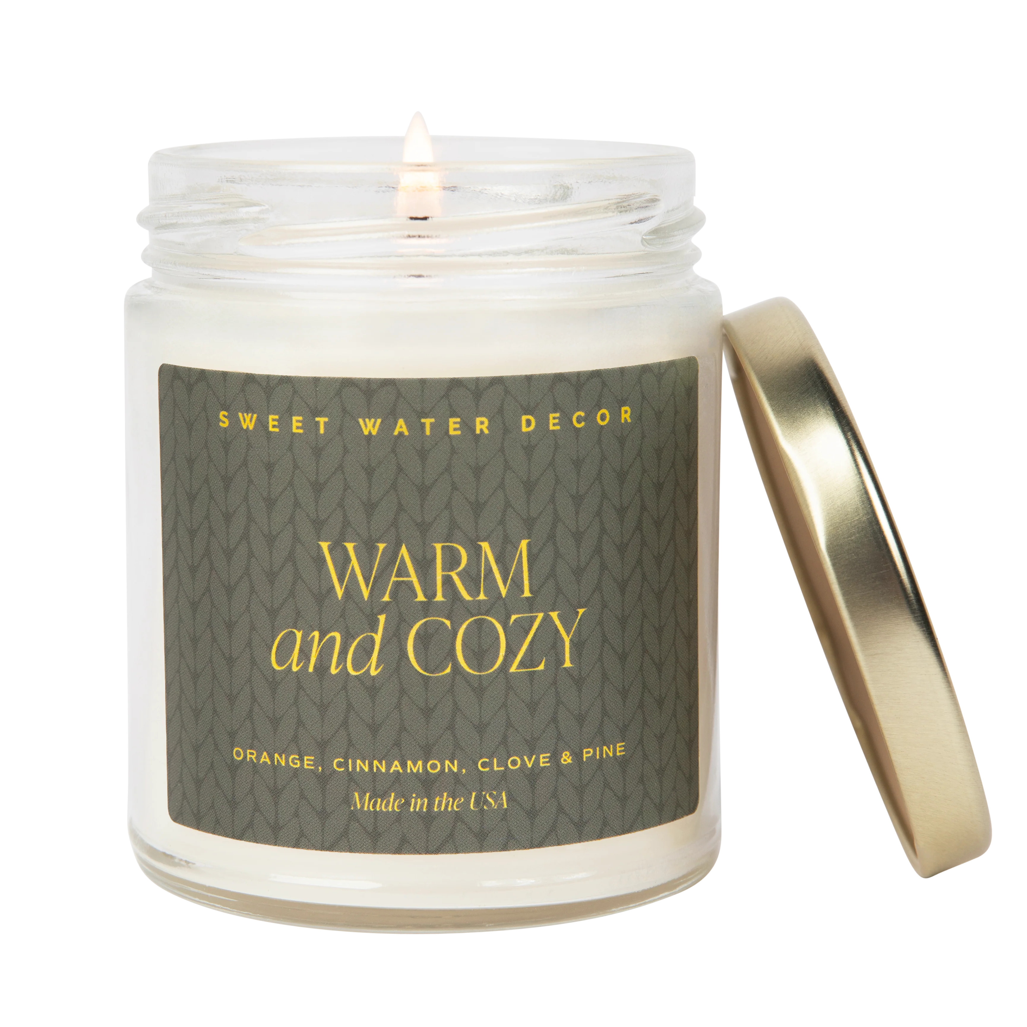 Warm and Cozy Soy Candle - Clear Jar - 9 oz | Sweet Water Decor, LLC