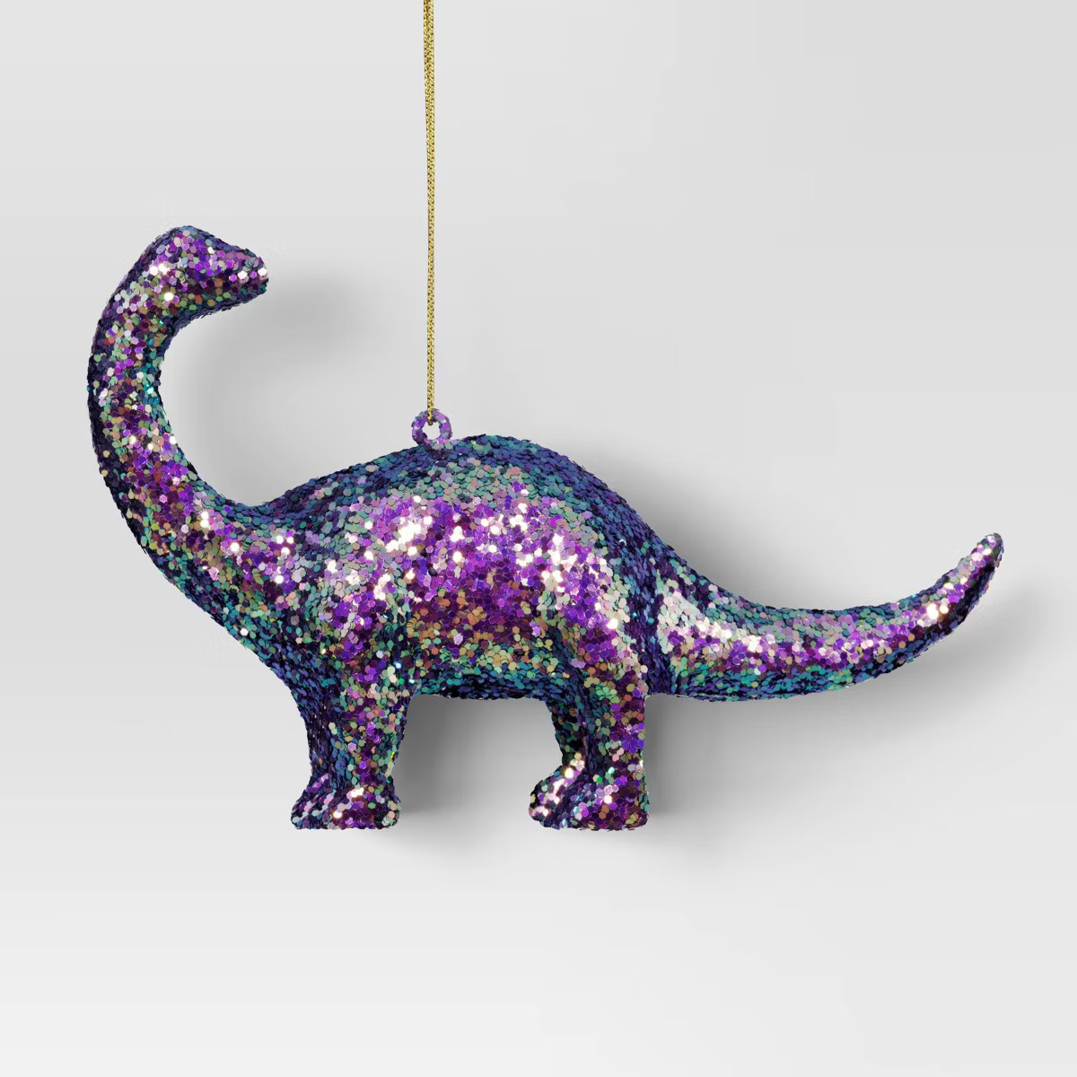 5" Christmas Plastic Chunky Glitter Dinosaur Ornament Purple - Wondershop™ | Target