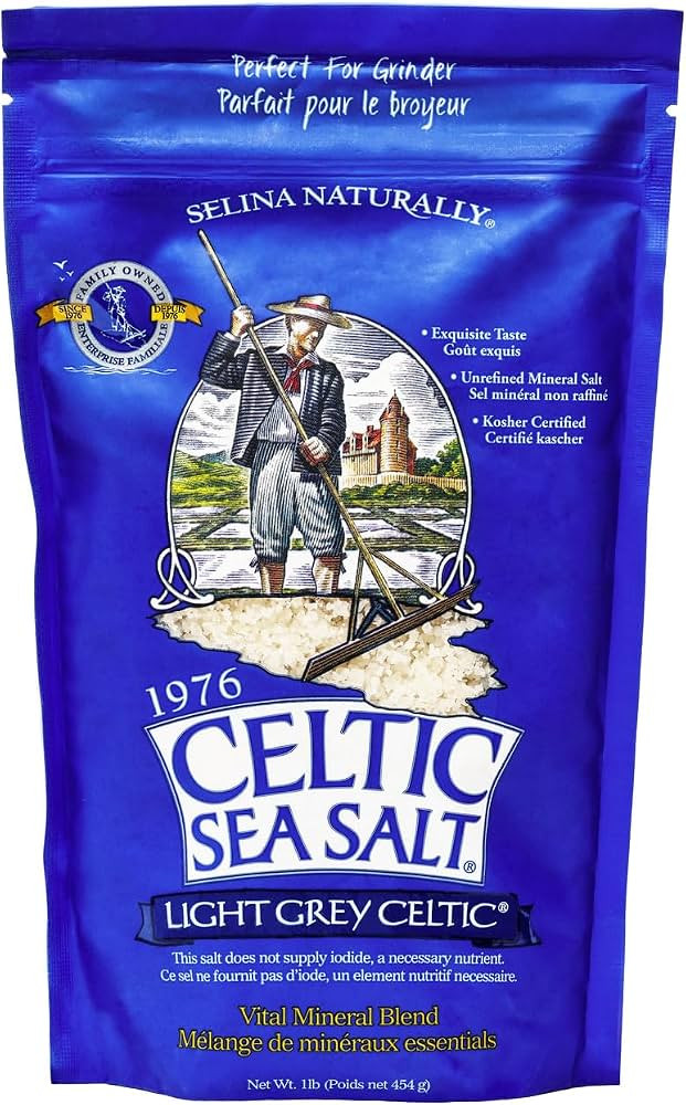 Celtic Sea Salt, Light Grey Mineral Sea Salt, 1 Pound Resealable Bag Unrefined Hydration, Hand-Ha... | Amazon (US)